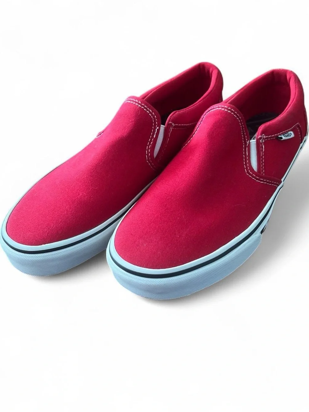 Vans Red Slip-On with Checkerboard Midsole